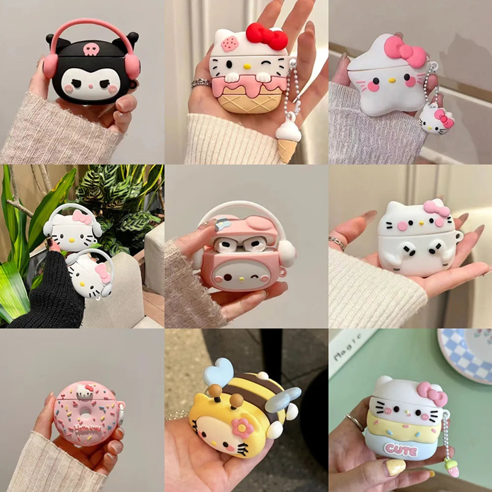 For Airpods 4 Earphone Silicone Case For Airpods Pro2 Protective Cartoon Cover For Air pod 1 2 3rd airpods4 Bags For Airpods 4 Earphone Silicone Case For Airpods Pro2 Protective Cartoon Cover For Air pod 1 2 3rd airpods4 Bags